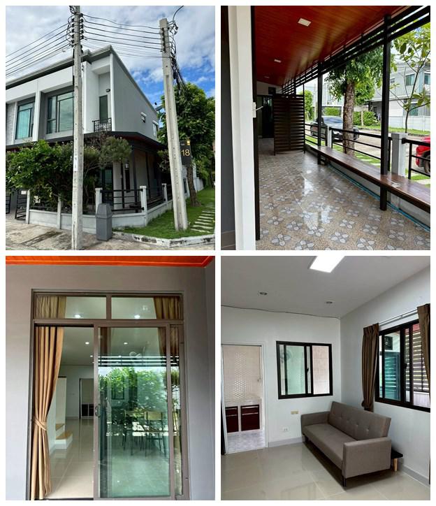 บ้านหัวมุม วิวสวน ให้เช่า โครงการ Pleno สุขสวัสดิ์-ประชาอุทิศ 60 เฟอร์นิเจอร์ครบ